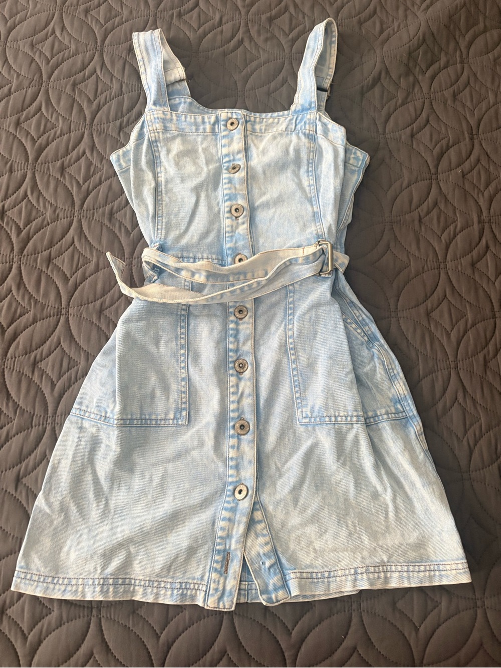 Hurley Light Blue Denim Mini Dress with Belt